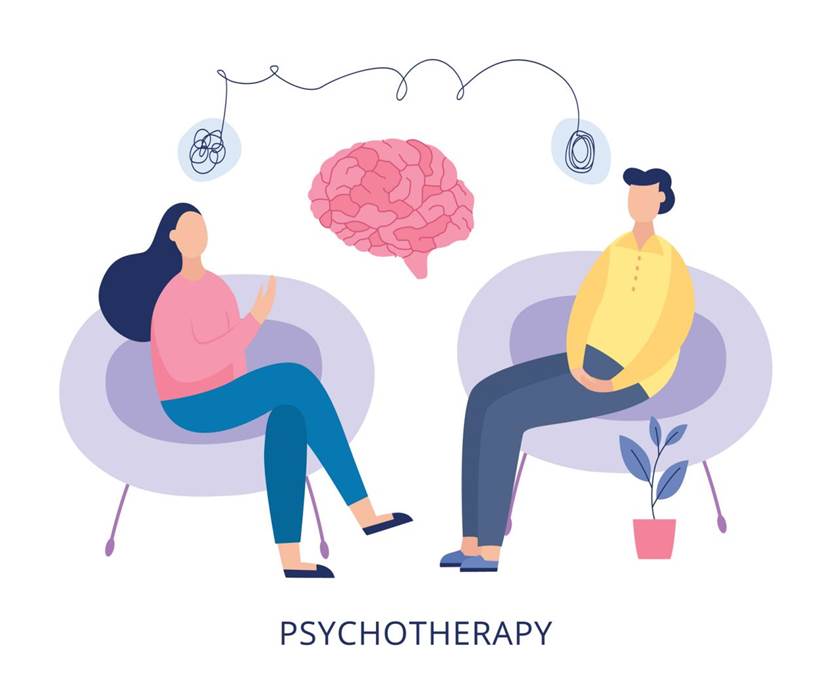 心理治疗海报卡通人在心理